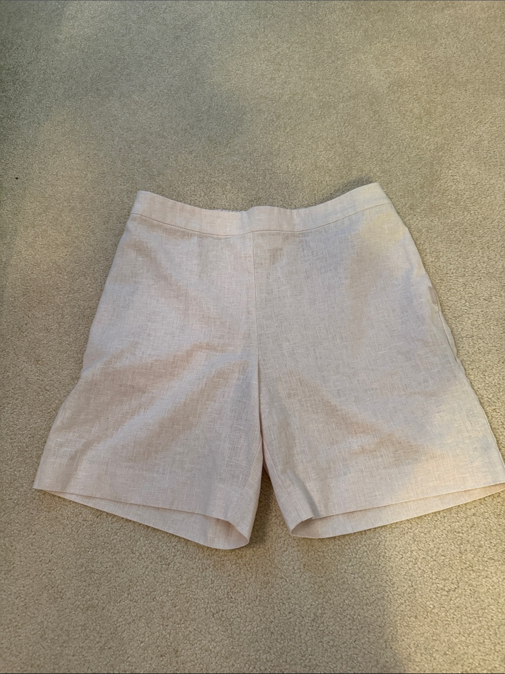 Calvin Klein Cream Linen Bermuda Shorts - Picture 11 of 11